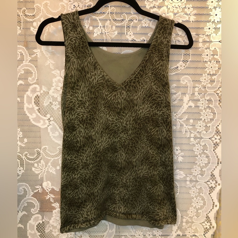Green Y2K Animal Print Tank Top